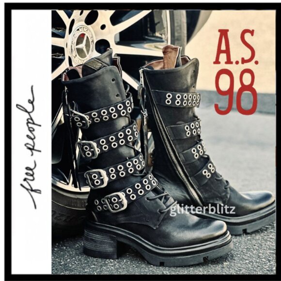 Free People x A.S. 98 Ellington Moto Boots - New in Box - US 8.5 - 9 / EU 39 - Picture 1 of 16